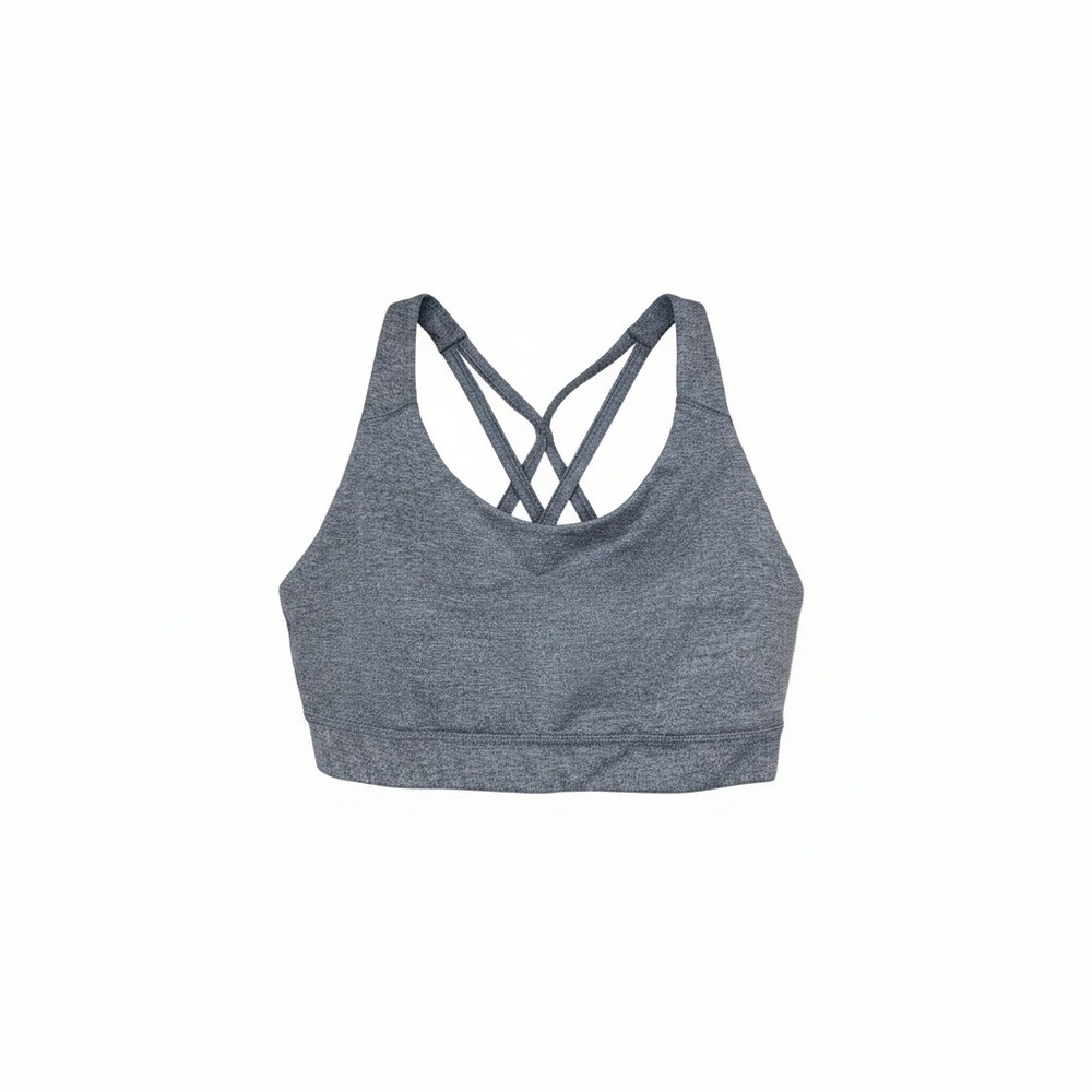 Old Navy Active Go-Dry Strappy Back Sports Bra Medium Heather Gray Excellent